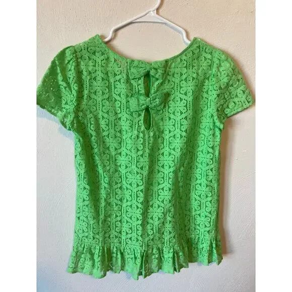 Lilly Pulitzer Green Lace Blouse - Picture 3 of 7